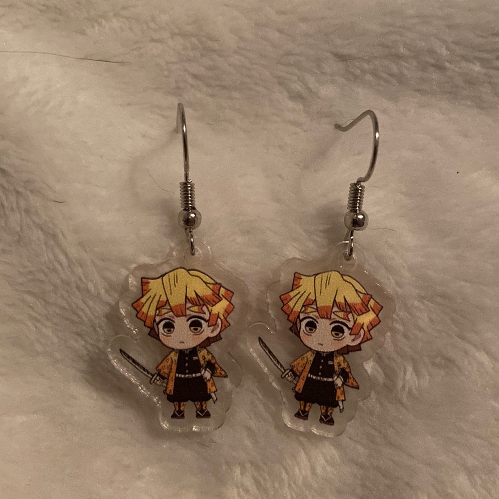 Demon slayer zenitsu earrings